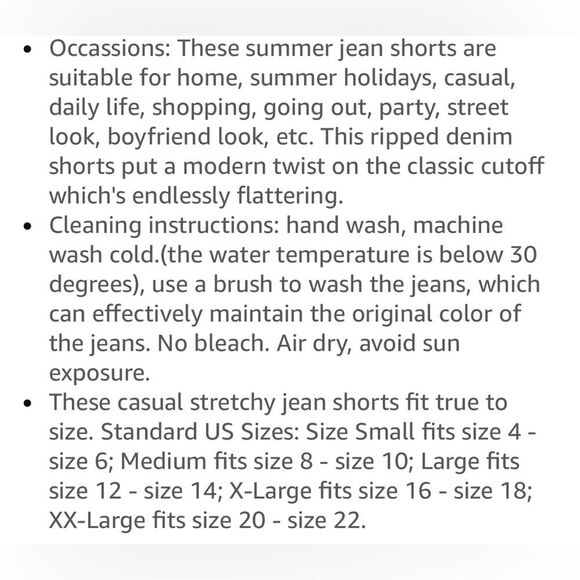 New! Women's denim mid-waist distressed shorts! - Picture 8 of 9